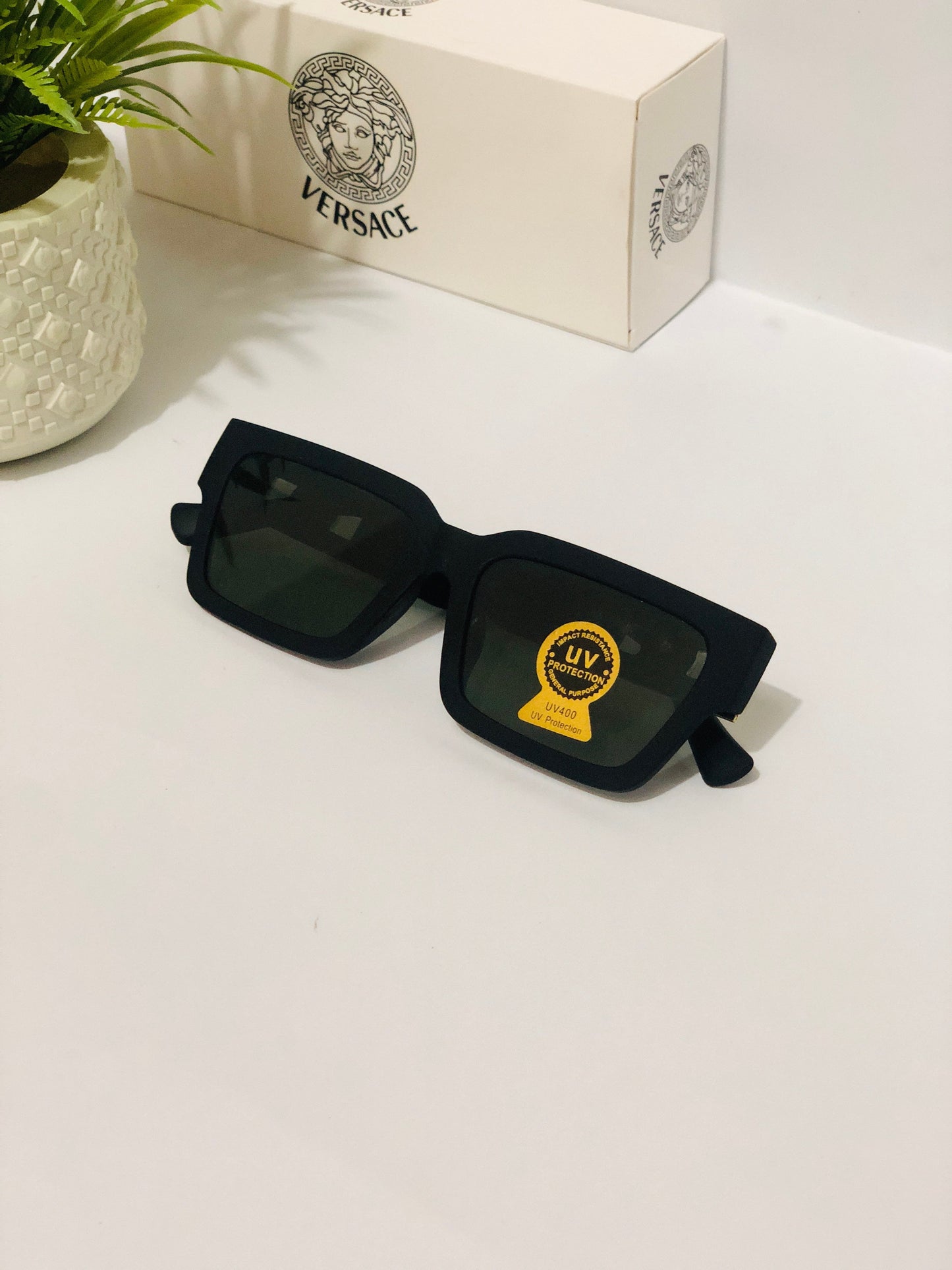 Versace Gold Accent Square Shades