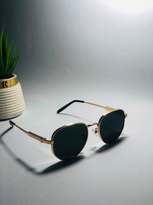 Hexagon Heritage Gold-Frame Sunglasses