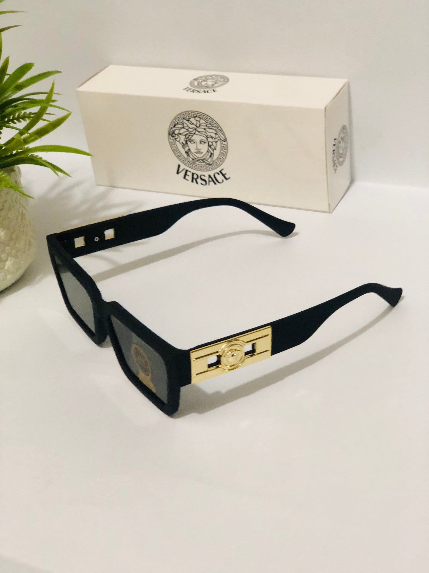 Versace Gold Accent Square Shades