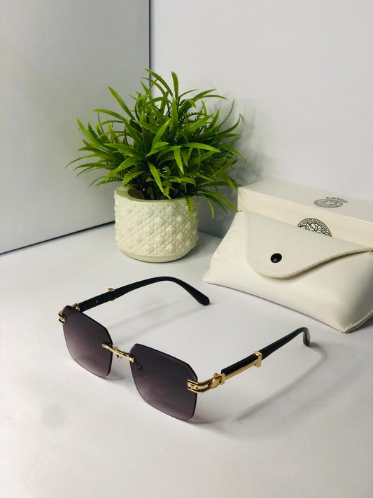 Versace Rimless Rectangular Sunglasses.