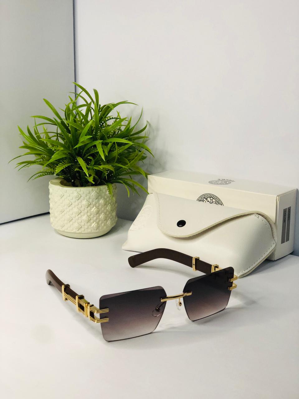 Gold & Ebony Rimless Rectangles